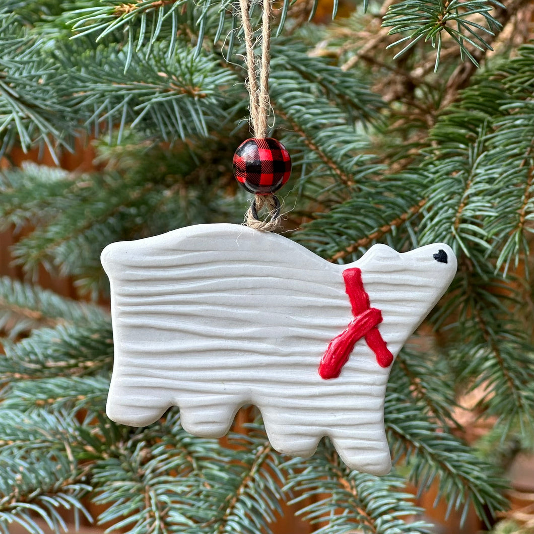 Christmas Ornament -Polar Bear (red)