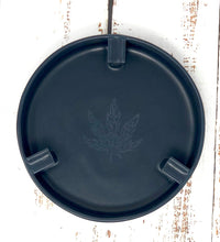 Load image into Gallery viewer, Ashtray with Marijuana Leaf Matte Black
