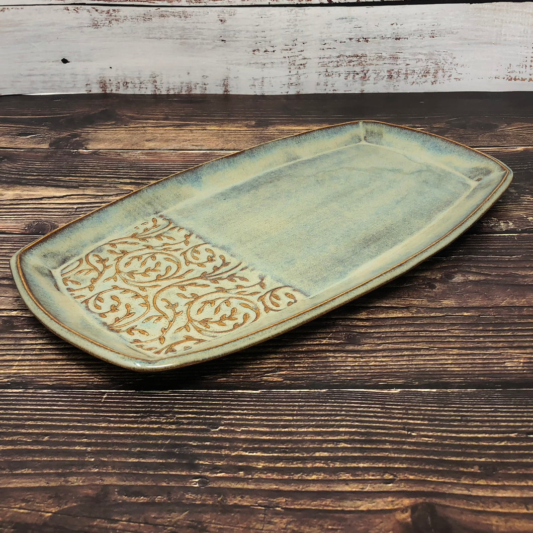 Tray - Piccolo Blue / Vines / Large