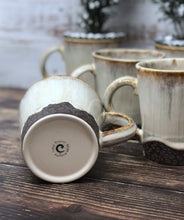 Load image into Gallery viewer, Mug - Coffee Beans - white beans on brown
