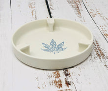 Load image into Gallery viewer, Ashtray with Marijuana Leaf Matte White
